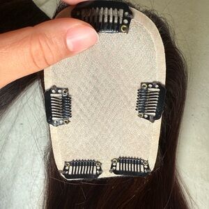 Brown Human Hair Topper Extension Clip